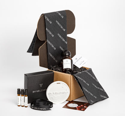 Zestaw: zapachowa zawieszka gipsowa + perfumy do wnętrz