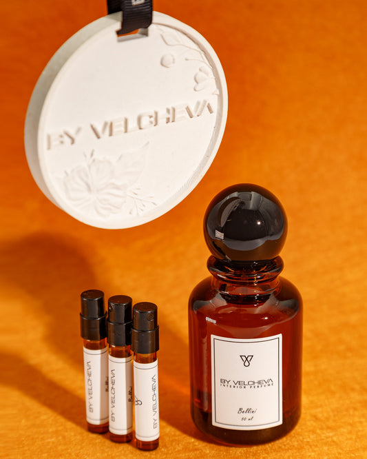 Zestaw: zapachowa zawieszka gipsowa + perfumy do wnętrz